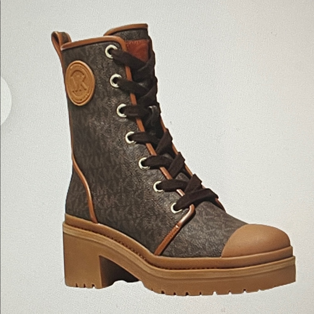 Michael Kors Corey mini MK logo boots, Luxe, brown